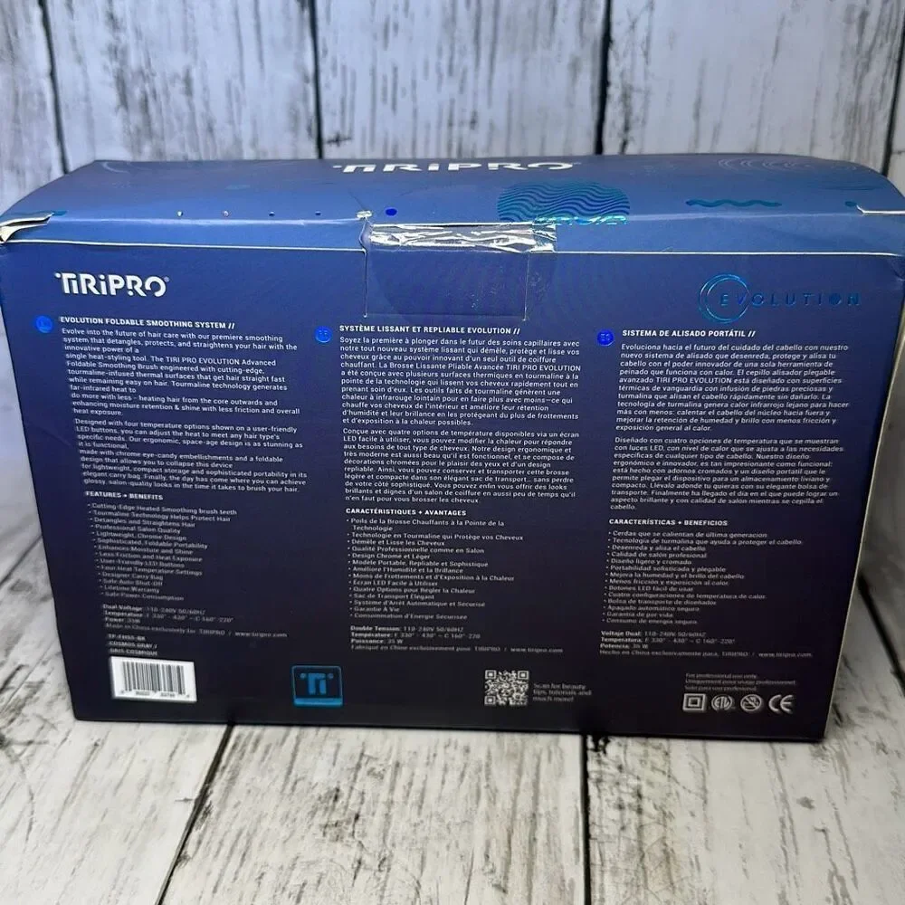 Tiripro Foldable Hot Straightening Smoothing Brush with‎ Pouch New